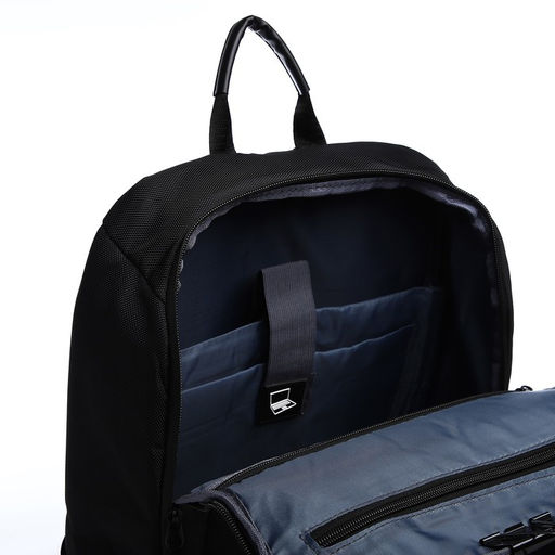 Рюкзак мужской на молнии, 5 наружных карманов, цвет серый/чёрный - Simaland фото 6