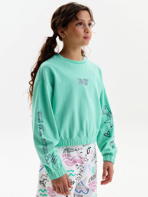 PELICAN, толстовка для девочек, Ментол фото 4