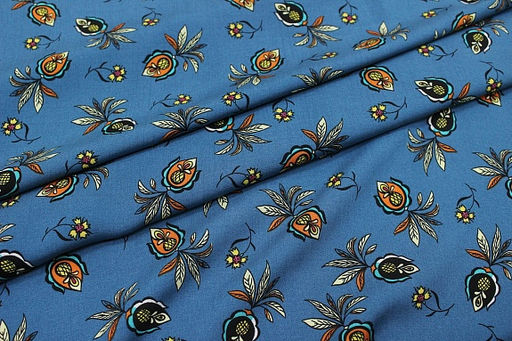 Штапель Ямина цв.насыщенный петроль, СОРТ2, ш.1.45м, вискоза-100%, 100гр/м.кв - Купава фото 5