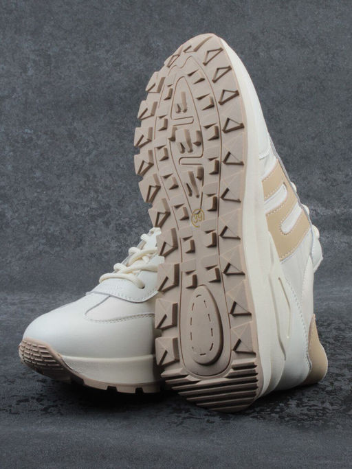 03-WG040-2M MILK/BEIGE Кроссовки демисезонные женские (натуральная кожа) - Фабричный китай фото 17
