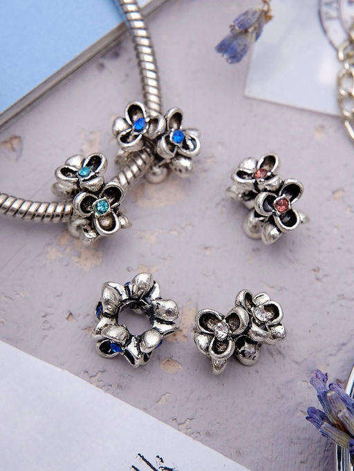 Цена за 5 шт. Шарм разделитель для бусин «Цветочек», МИКС