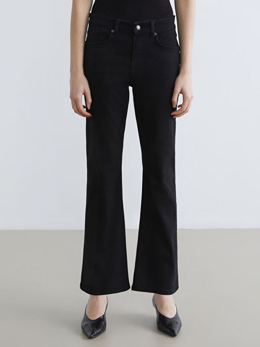 Crop Flare Kad?n Jean Pantolon