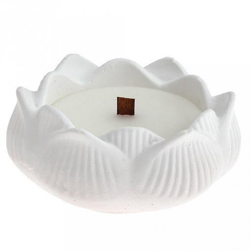 Свеча Лилия д8см, h4см, парафин, в подсвечнике из гипса, белый, время горения 5,5 часов (Россия)