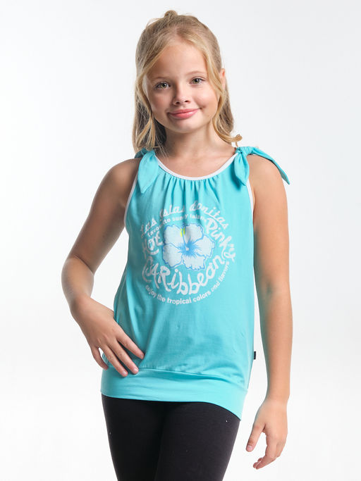 Футболка-топ UD 0359 голубой/белый кант - Mini maxi фото 3