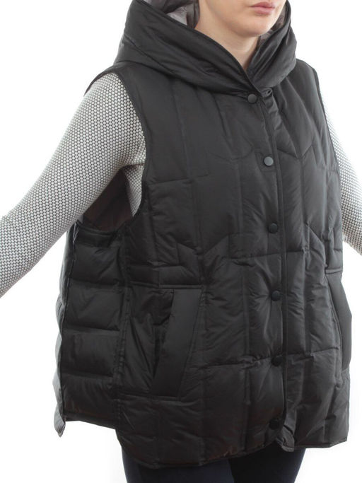 25-188 BLACK Жилет утепленный женский (пух) - Fashion фото 2