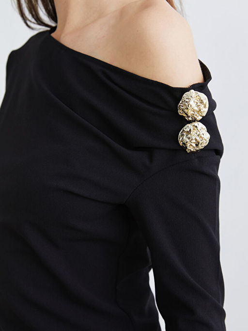 Kay?k Yaka B?zg?l? Bluz