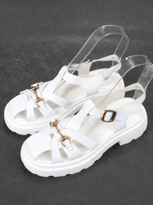 08-PEAG54-1 WHITE Босоножки женские (натуральная кожа) - Фабричный китай фото 5