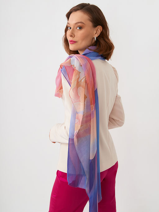 Большой, мягкий, тонкий и очень нежный двусторонний палантин с рисунком в стиле арт-деко - Tantino фото 6