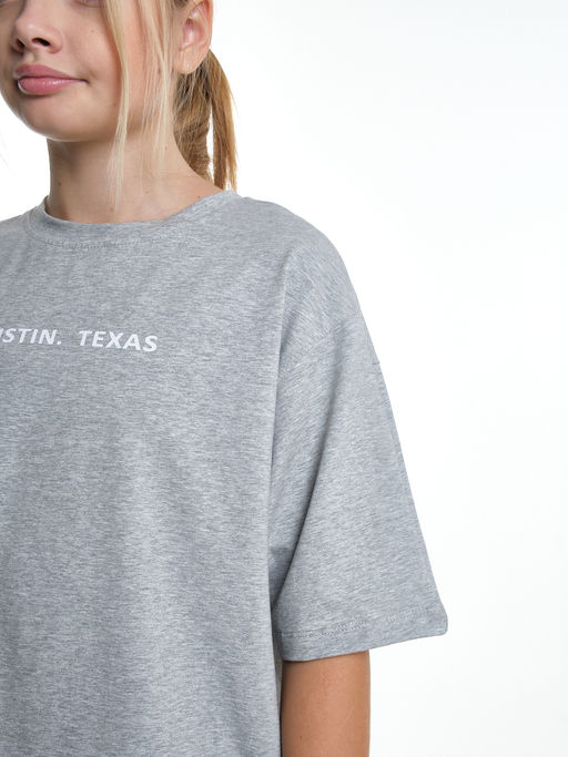 Футболка с принтом 22-7613 светло-серый меланж - Mini maxi фото 6