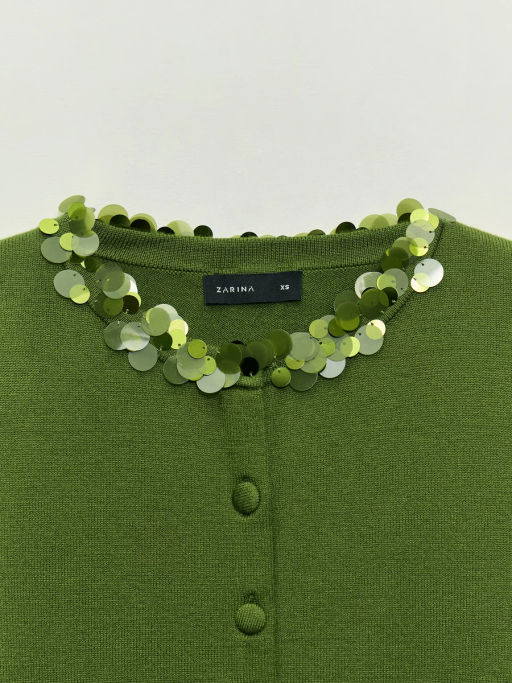 Кардиган с пайетками на воротнике / Zarina