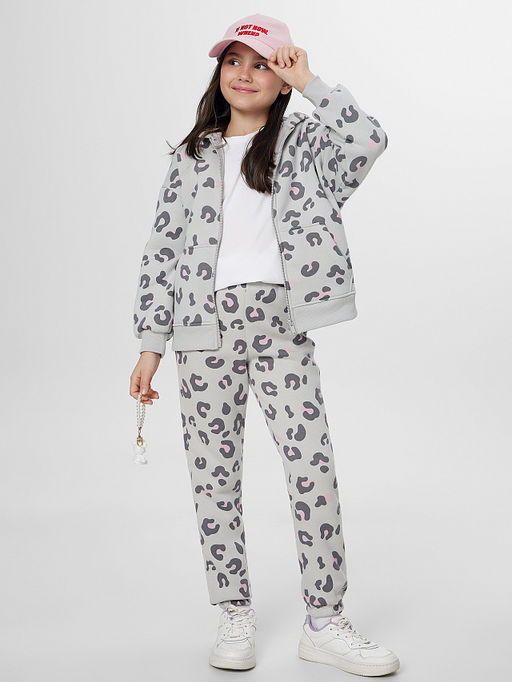 Брюки для девочек серые с леопардовым принтом - Mark formelle фото 5