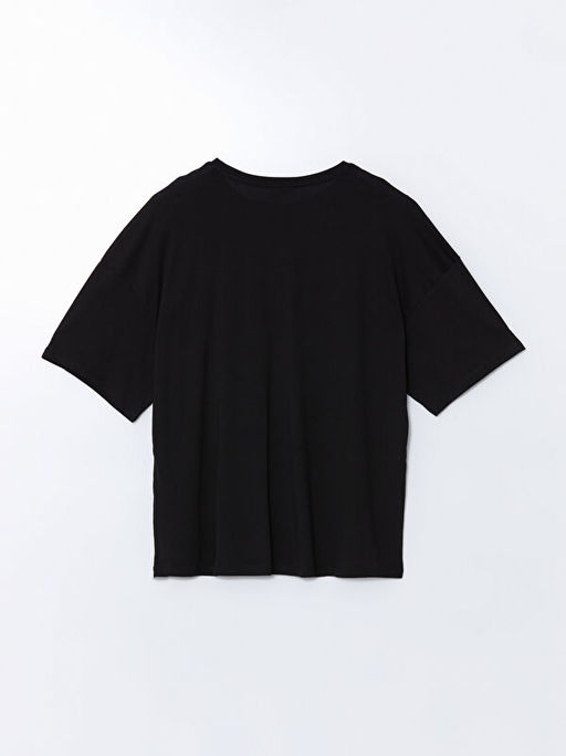 Bisiklet Yaka K?sa Kollu Bask?l? Penye Erkek Ti??rt