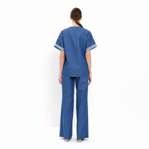 Футболка оверсайз женская MINAKU: Jeans Collection, электрик, размер 52