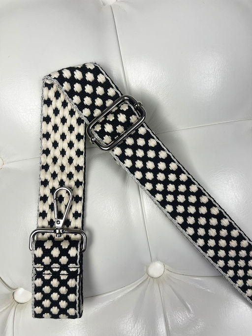 LACCOMA ремень 1000-22-3,8-сетка-черный/белый полиэстр