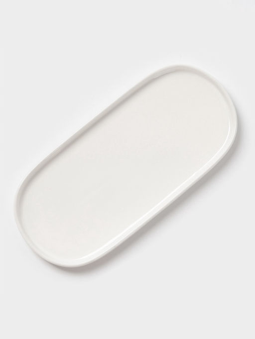 Блюдо сервировочное Magistro White Snow, 24.5×11×1.5 см, фарфор, белое