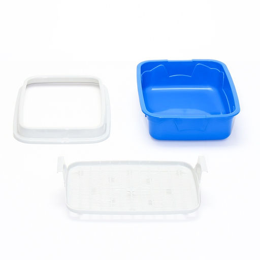 Туалет с бортом и сеткой, 45×34×15 см, синий/серый