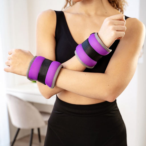 Утяжелители неопреновые ONLYTOP, 2 шт.×1 кг, фиолетовые