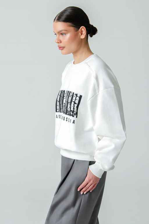 Арт. 151-35 Свитшот женский 44-50 (4 шт) Цвет:молочный - Калинка фото 3