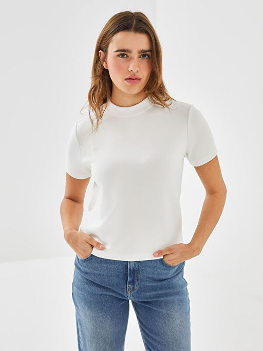 Bisiklet Yaka Kad?n Ti??rt