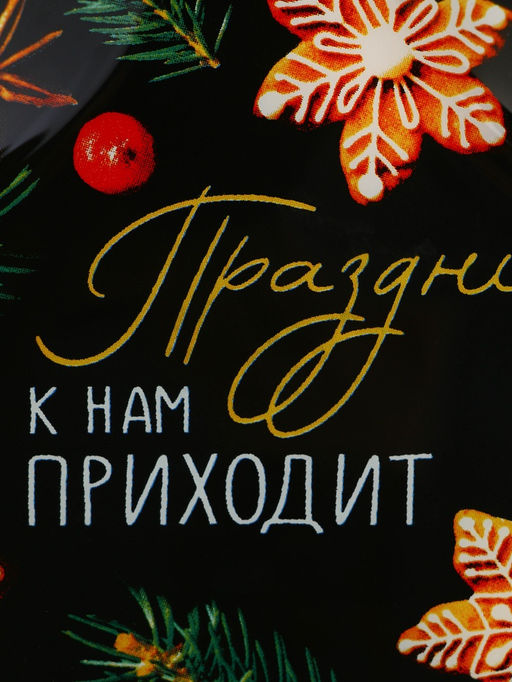 Блюдо новогоднее плоское «Праздник к нам приходит», 19.5×16.5 см