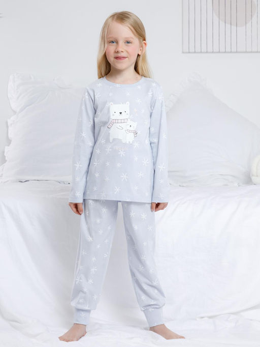 К 1637/голубой хрусталь,первые снежинки пижама дет