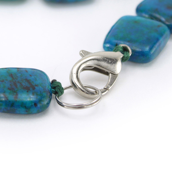 Хризоколла квадрат 15мм бусы крт 48см