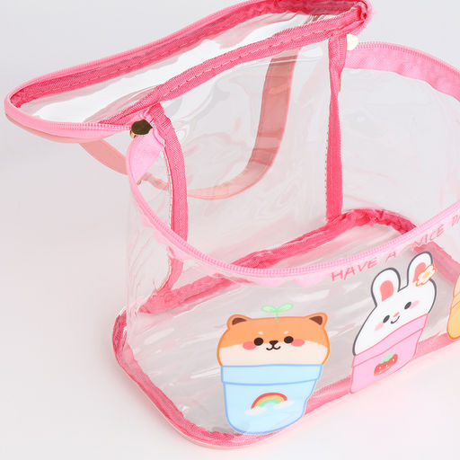 Косметичка на молнии для бассейна, с ручкой, с принтом Nice day, розовая - Simaland фото 4