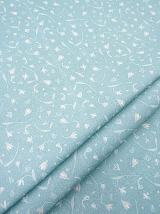 Фланель Подснежники цв.св.бирюзово-мятный, ш.0.95м, хлопок-100%, 180гр/м.кв