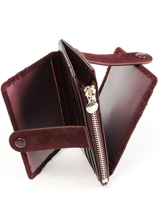 LACCOMA кредитница LA-6525-Z-темно-бордовый натуральная замша  фото 6