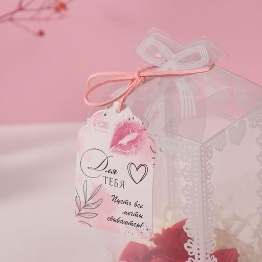 Набор подарочный Мишка корица с бантом, мыльные красные розы 5 шт., роса, 7?7?12 см - Simaland фото 5