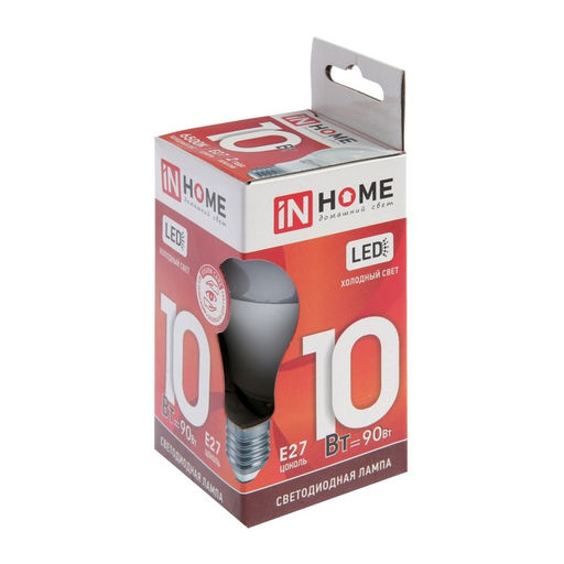 Цена за 2 шт. Лампа светодиодная IN HOME LED-A60-VC, Е27, 10 Вт, 230 В, 6500К, 950 Лм