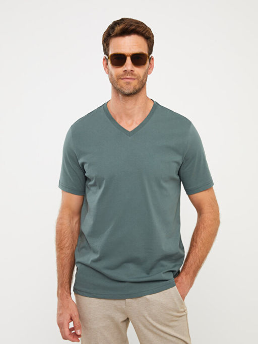 V Yaka K?sa Kollu Penye Erkek Ti??rt