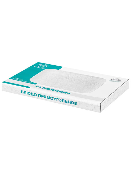 Блюдо прямоугольное 36*23*3 см "Тропики" большое, фарфор