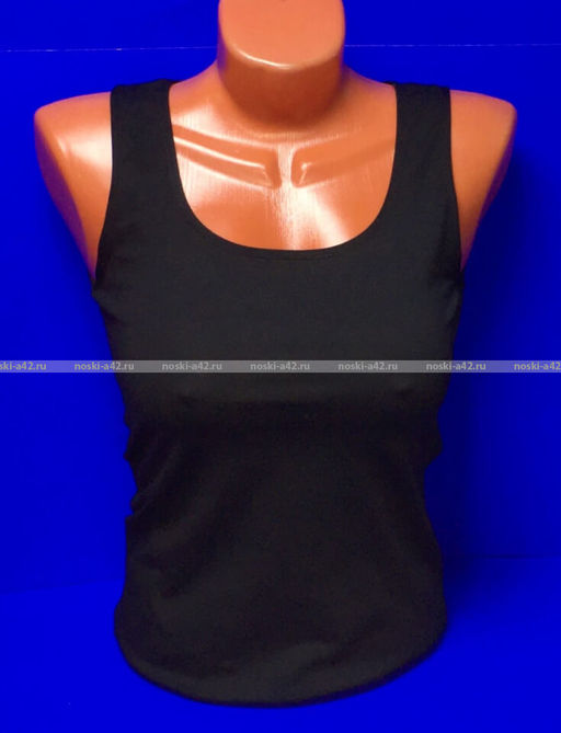 Цена за 1 шт. Майки женские Miss Emma Турция однотонные арт. 121 ЧЕРНЫЕ