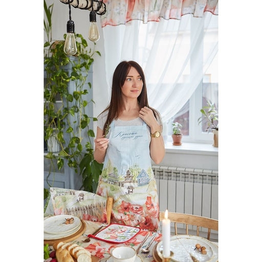 Фартук кухонный «Этель. Маки», 70×60 см, 100% хлопок, рогожка 160 г/м²