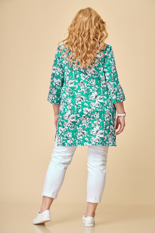 Жакет БелЭльСтиль 756 зелено белые цветы фото 3