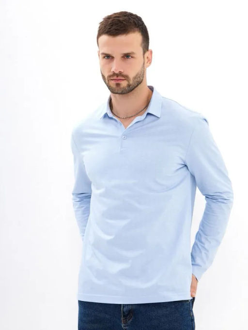 Джемпер мужской с воротником поло GREG G155-TD4-LT0414-1 (голубой)  фото 6