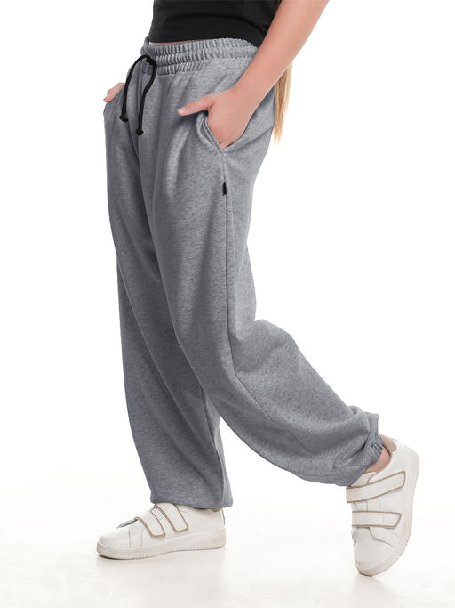 Брюки спортивные на резинке 22-7692 темно-серый меланж - Mini maxi фото 3