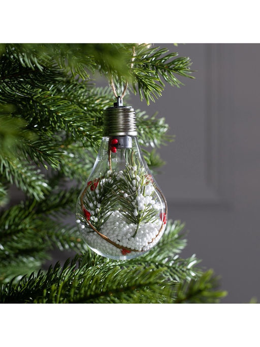 Ёлочный шар Ветка ели, 5 LED, от батареек, свечение белое - Luazon lighting фото 10