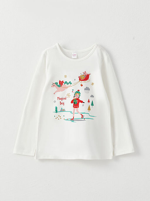 Bisiklet Yaka Y?lba?? Temal? Uzun Kollu K?z ?ocuk Pijama Tak?m? - Waikiki фото 2