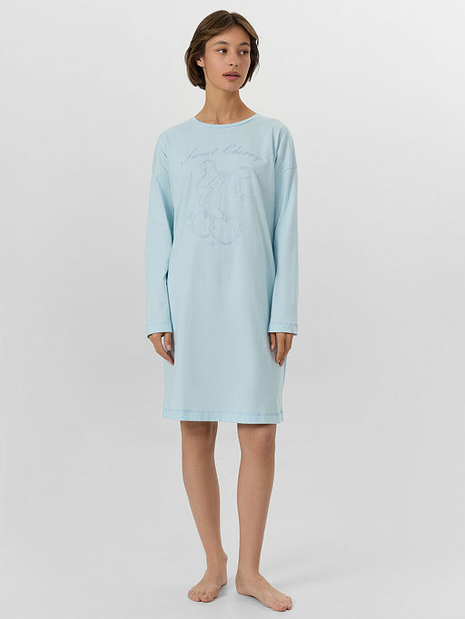 Сорочка ночная женская голубая