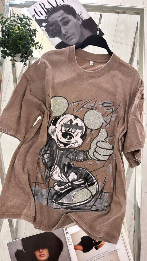 Стильная футболка с камешками - Ksa фото 3