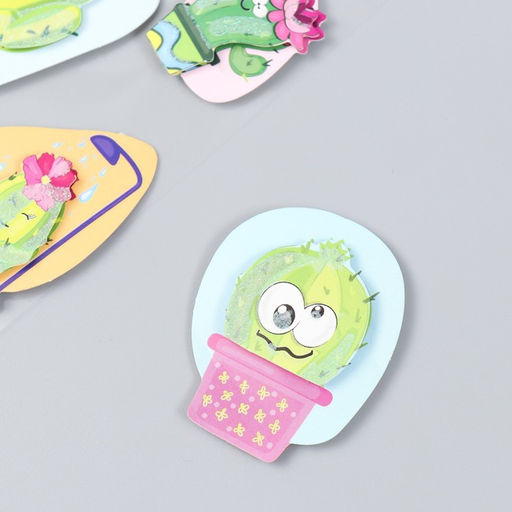 Наклейка картон 2 слоя Кактусы-глазастики 17х12 см - Simaland фото 2