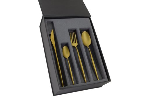 Набор столовых приборов Cosmos Gold матовый, 6 персон, 24 предмета - Face фото 2