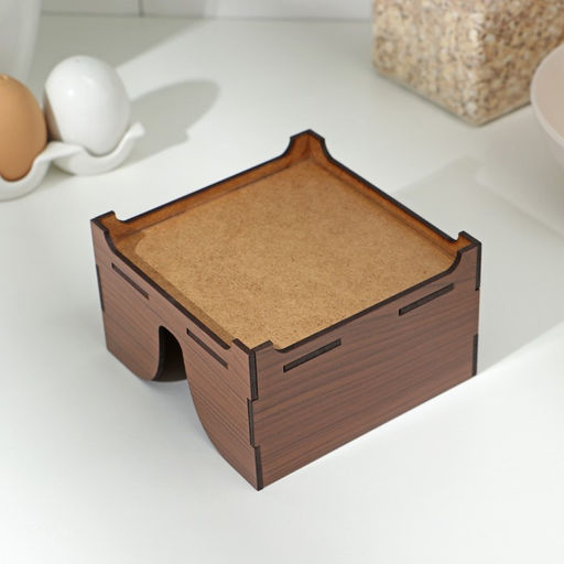 Салфетница деревянная Орех, без гравировки, с салфетками, цвет коричневый - Доляна фото 5