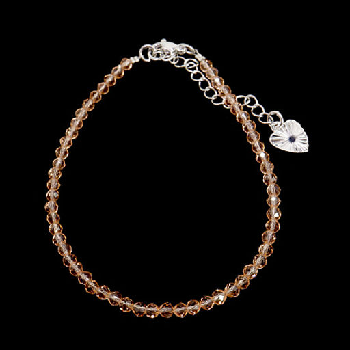 Браслет Шпинель с алмазной огранкой Шампанское 3мм