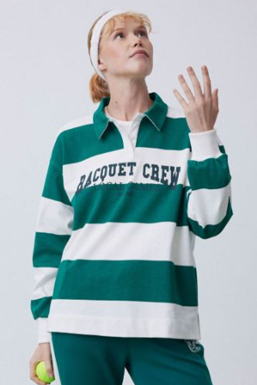 DeFactoFit Oversize Genis Kal?p Polo Yaka Bask?l? Sporcu Sweatshirt