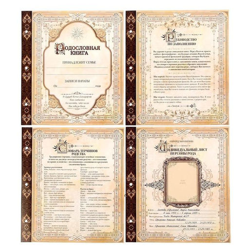 Родословная книга с рамкой под фото «Семейная летопись», 50 листов, 21.5×23.7 см.