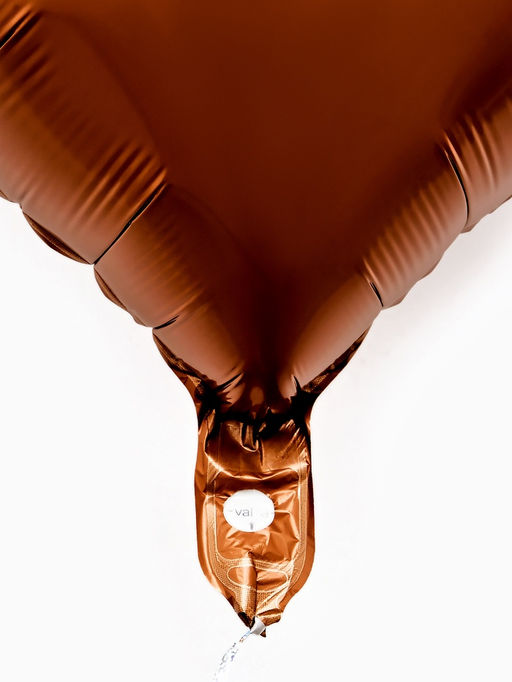 Цена за 2 шт. Воздушные шары фольгированные 17" «Сердце», шоколадный сатин, набор 5 шт.