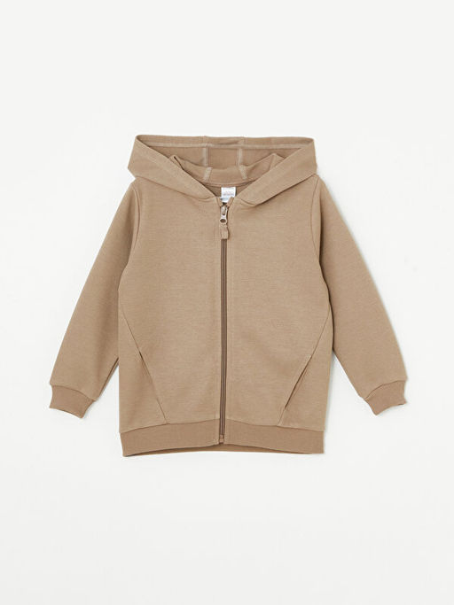 Kap??onlu Erkek Bebek Fermuarl? Sweatshirt